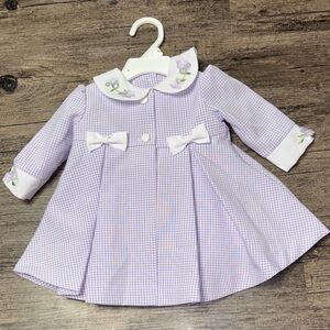 Vintage Jessica Ann Gingham Lavender Baby 3 Piece Set